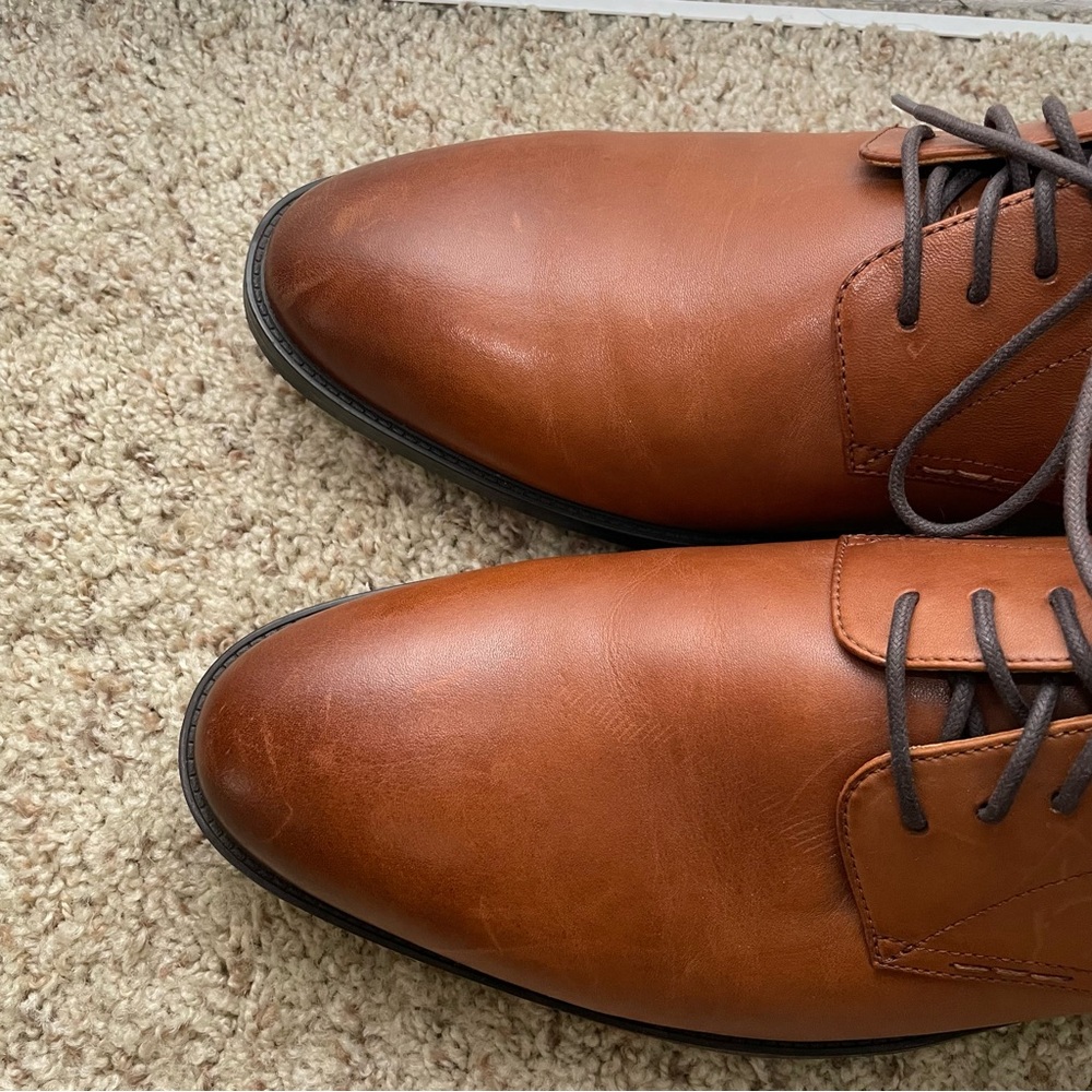 Cole Haan Grand Hawthorne Mens 13M Plain Oxford British Tan Leather Shoes C32352 - Picture 8 of 11